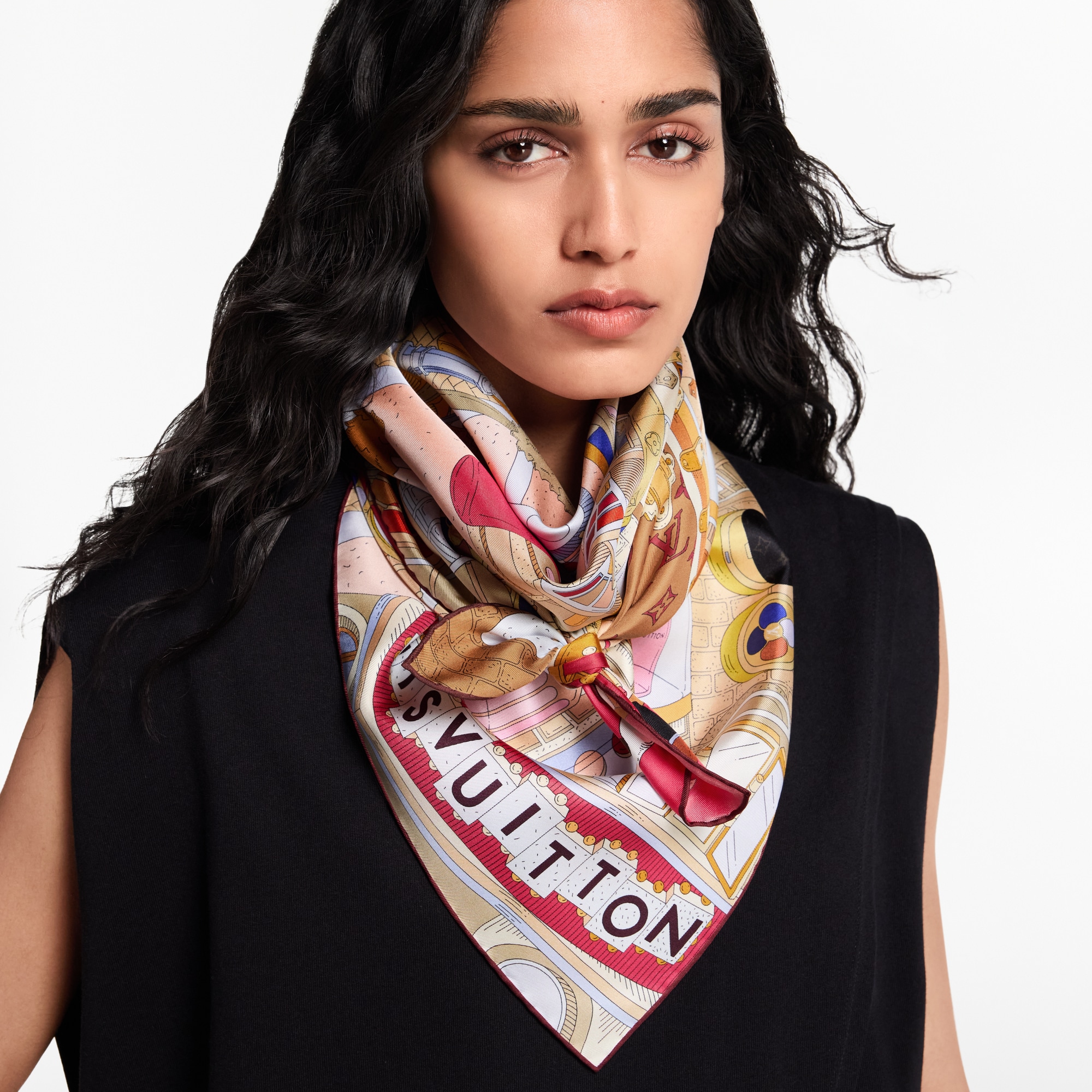 ウィメンズ シルクスカーフ&バンドー - ピンク｜ルイ・ヴィトン 公式サイト